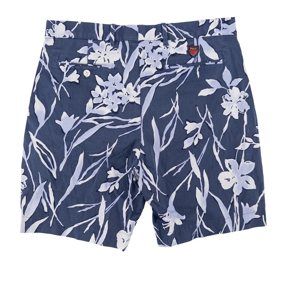 Polo Ralph Lauren Mens 33 Golf Classic Fit Shorts Blue Floral‎ Cotton Hawaiian